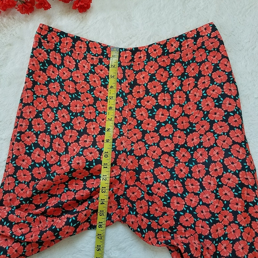 ETT:TWA Anthropologie Virginie Flared Poppy Print Pants - Picture 4 of 10